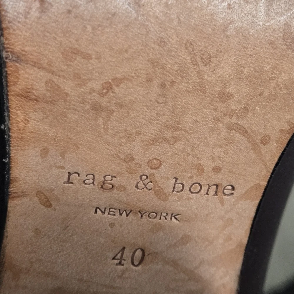 Rag & Bone Harrow Dark Brown Leather Ankle Boots Size 40 EU 9 US